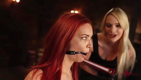 Sexy blonde fucked on a ridero stockst ing with giant flies