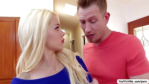 Sexy young slut gets pounded by a huge cock