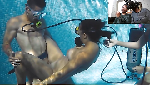 Sexy brunette hair fucks with a dildo