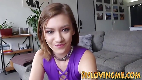 Sexy young brunette hair shows off her cute body